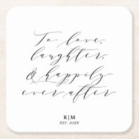 Classic To Love Laughter Quote Black White Wedding