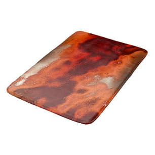 Classic to stained in shades of intense red&coral bath mat