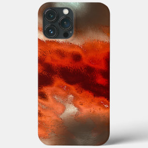 Classic to stained in shades of intense red&coral iPhone 13 pro max case