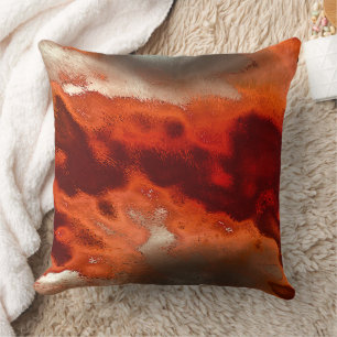 Classic to stained in shades of intense red&coral cushion