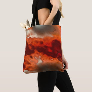 Classic to stained in shades of intense red&coral tote bag