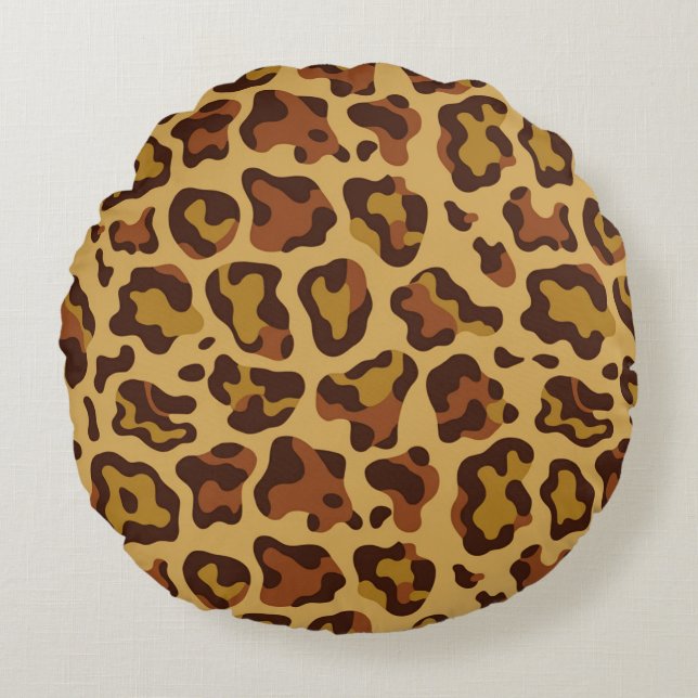 Classic Tortoise Shell Elegance Round Cushion (Front)