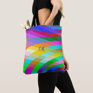 Classic Tote With Bright Bold MultiColor Stripes Bag