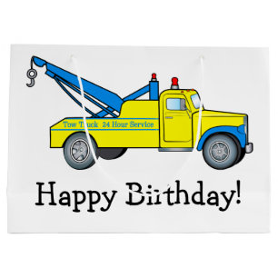 Classic Tow Truck Happy Birthday Large Gift Bag