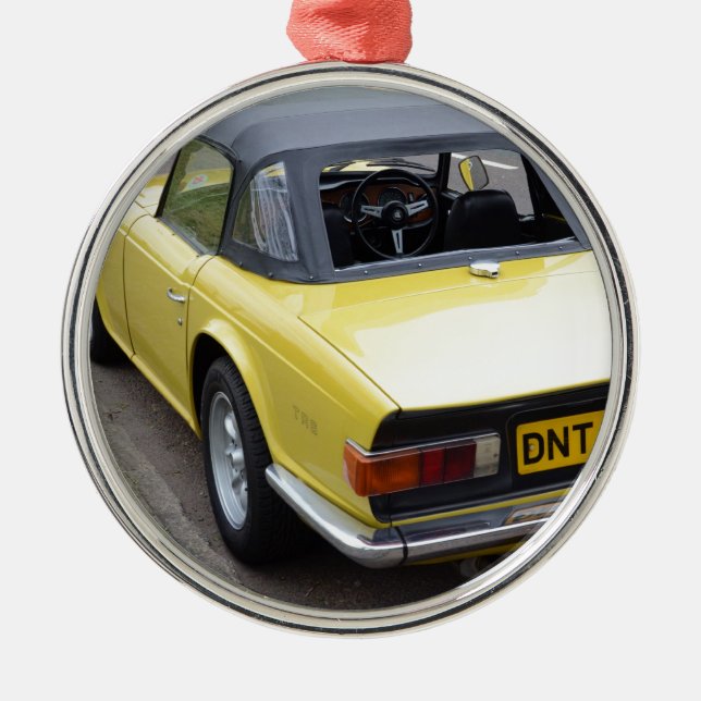 Classic TR6 Triumph Sportscar Metal Tree Decoration (Front)