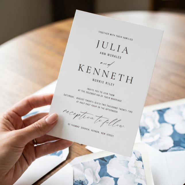 Classic Traditional Black and White Wedding Invitation (Creator Uploaded)