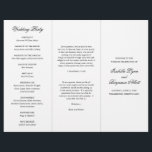 Classic Traditional Catholic Wedding Program<br><div class="desc">Elegant Catholic wedding program featuring a simple and classic black and white design.  The template includes trifold marks that may be removed in the design editing tool.  This formal trifold wedding program is perfect for a traditional Catholic wedding with mass.</div>
