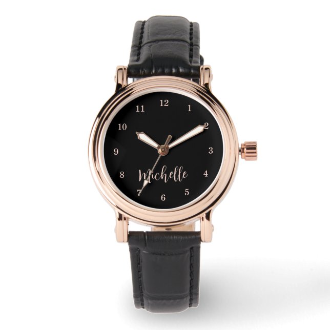 Classic Traditional Elegant Chic Rose Gold Watch (Front)