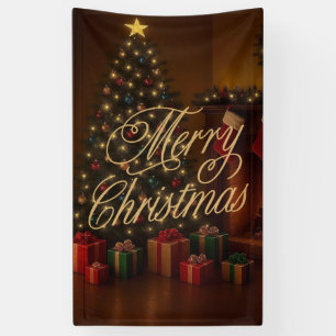 Classic, traditional Merry Christmas  Banner