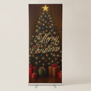 Classic, traditional Merry Christmas  Retractable Banner