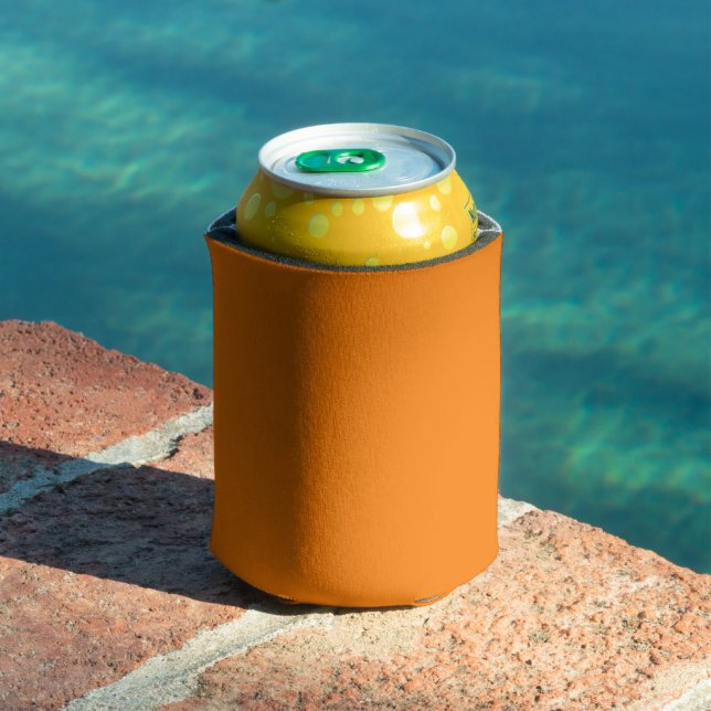 Classic Traditional Pumpkin Orange Solid Colour Can Cooler (In Situ Pool)