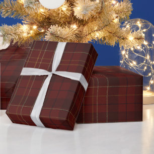 Classic Traditional Red Plaid Christmas Wrapping Paper