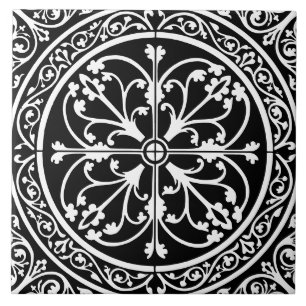 Classic Traditional Stylish Elegant Abstract Black Tile
