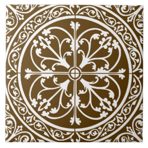 Classic Traditional Stylish Elegant Abstract Brown Tile