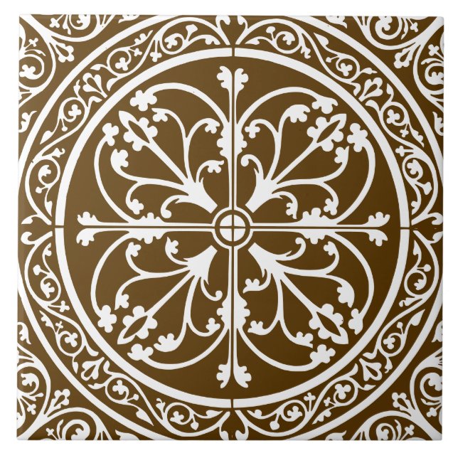 Classic Traditional Stylish Elegant Abstract Brown Tile (Front)