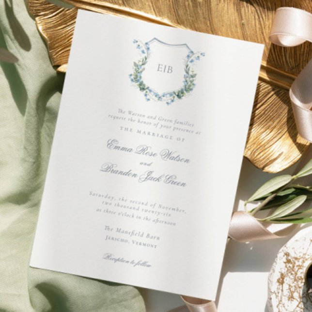 Classic Traditional Vintage Crest  Wedding Invitation (Creator Uploaded)
