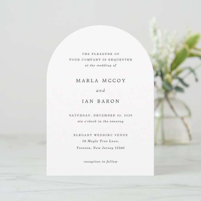 Classic Traditional Wedding Invitation (Standing Front)