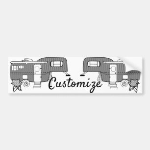Classic Travel Trailer Caravan Thunder_Cove Bumper Sticker