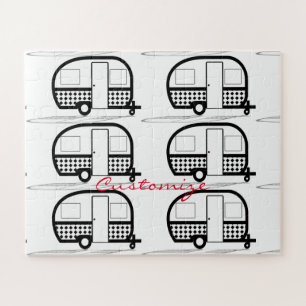 Classic Travel Trailer Caravan Thunder_Cove Jigsaw Puzzle