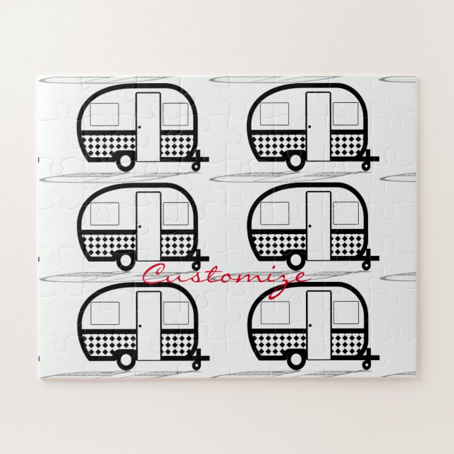 Classic Travel Trailer Caravan Thunder_Cove Jigsaw Puzzle (Horizontal)