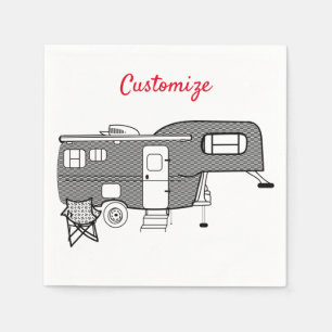 Classic Travel Trailer Caravan Thunder_Cove Napkin