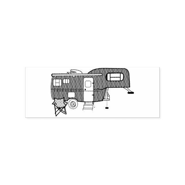 Classic Travel Trailer Caravan Thunder_Cove Rubber Stamp (Imprint)