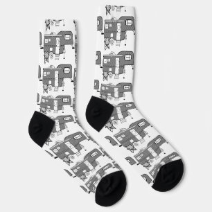 Classic Travel Trailer Caravan Thunder_Cove Socks