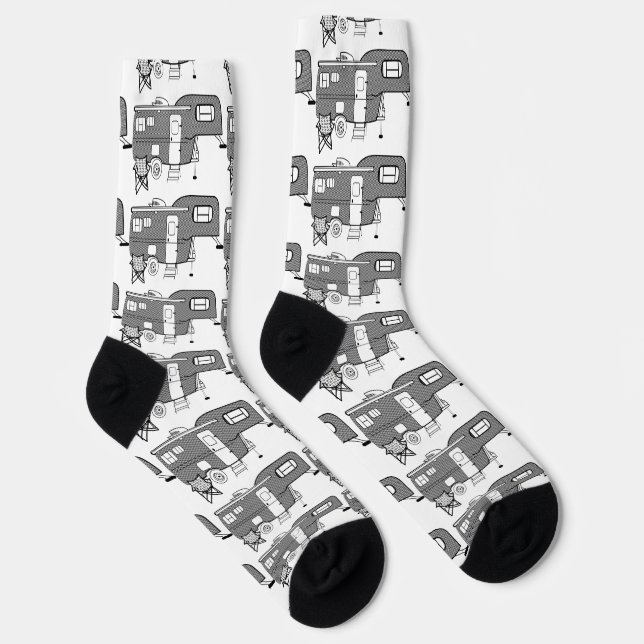 Classic Travel Trailer Caravan Thunder_Cove Socks (Right)