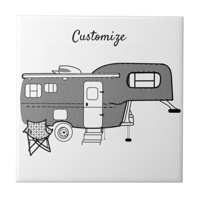 Classic Travel Trailer Caravan Thunder_Cove Tile (Front)