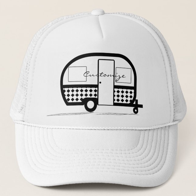 Classic Travel Trailer Caravan Thunder_Cove Trucker Hat (Front)