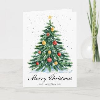 Classic Tree Merry Christmas Greeting Card