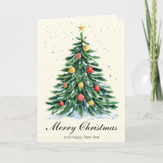 Classic Tree Merry Christmas Greeting Card