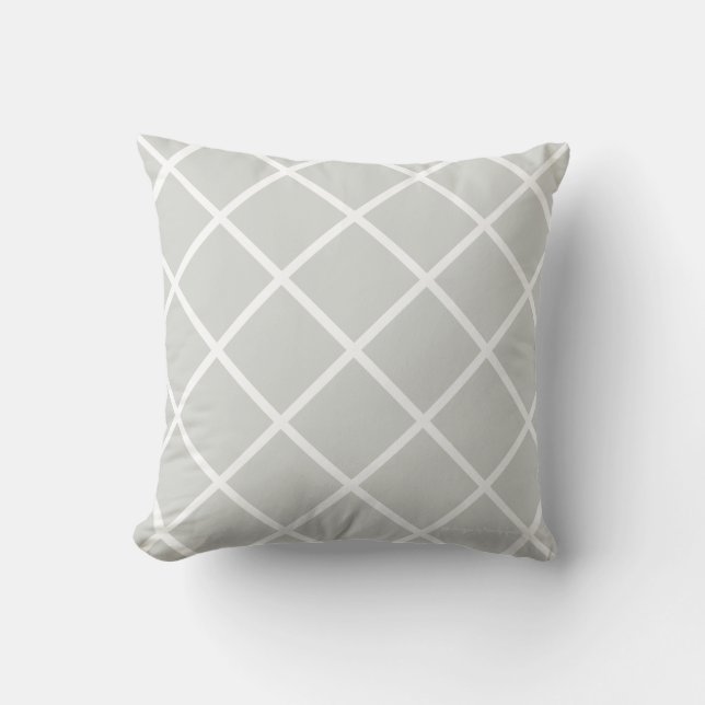 Classic Trellis Pillow in Weathered/White (Front)