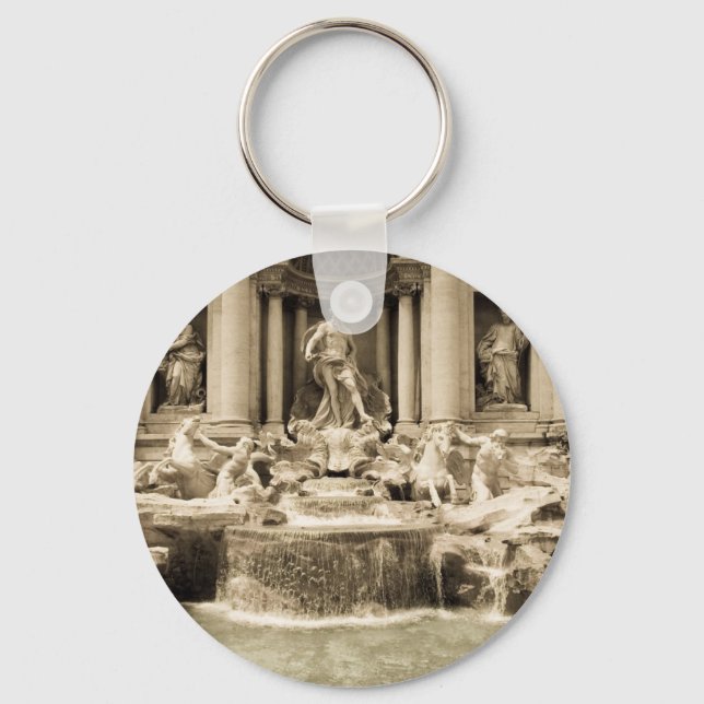 Classic Trevi Fountain, Rome Key Ring (Front)