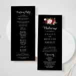 Classic Tropical Black Burgundy Wedding Program Programme<br><div class="desc">This classic tropical black burgundy wedding program is perfect for a rustic wedding. The artistic bordo marsala design features watercolor,  green,  pink,  burgundy and blush roses assorted with greenery neatly arranged in a graceful and radiant flower bouquet.</div>