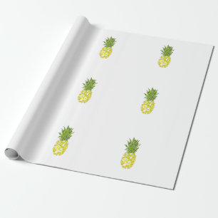 Classic Tropical Geometric Triangles Pineapple Wrapping Paper