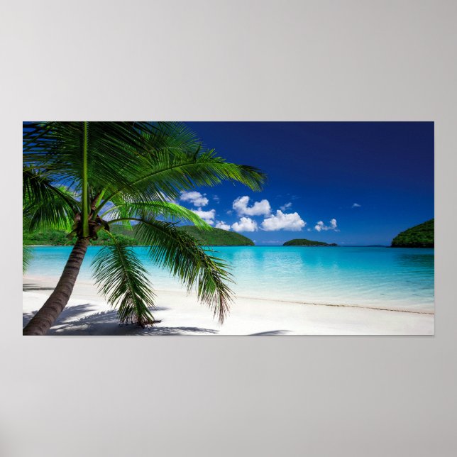 Classic Tropical Island Beach Paradise Poster (Front)