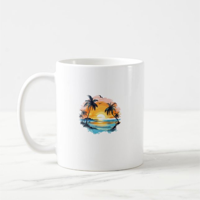 Classic Tropical Sunset Mug – Design  (Left)