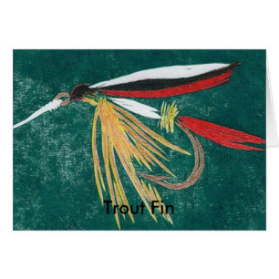 Classic Trout Fly Card "trout fin"