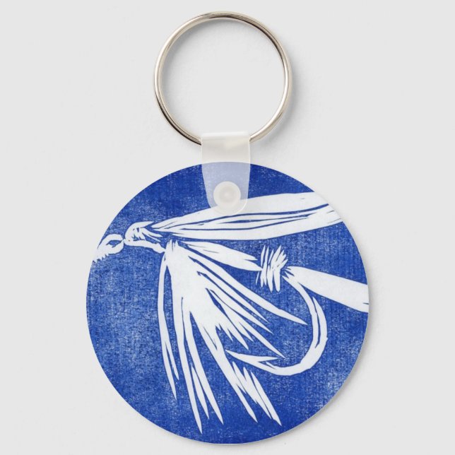 Classic Trout Fly Keychain "Blue Wet Fly" (Front)