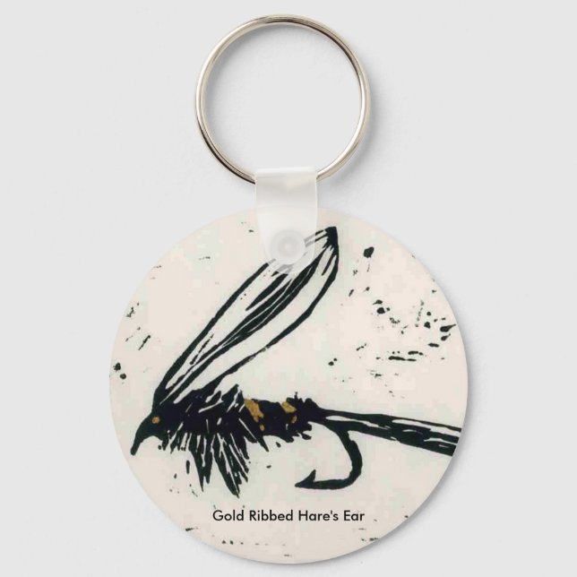 Classic Trout Fly Keychain Hare's Ear Wet Fly (Front)