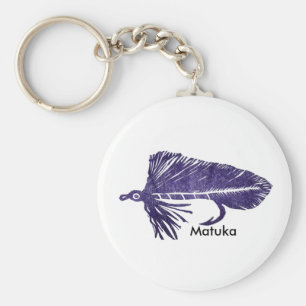 Classic Trout Fly Keychain Purple Matuka Streamer