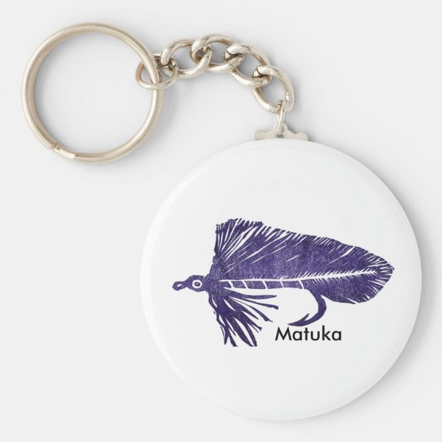 Classic Trout Fly Keychain Purple Matuka Streamer (Front)