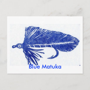 Classic Trout Fly Postcard "Blue Matuka"