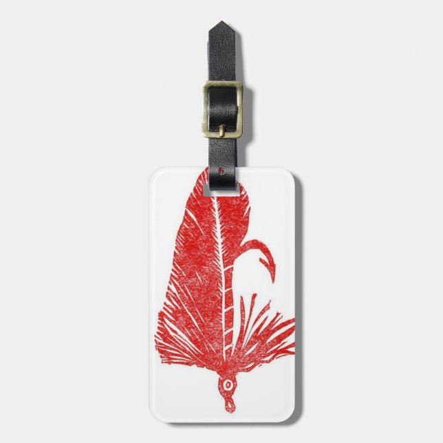 Classic Trout Fly Red Matuka Luggage Tag (Front Vertical)