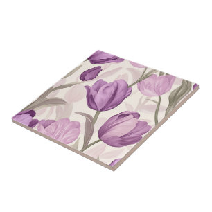 Classic Tulip Ceramic Tiles  For Bath Accent