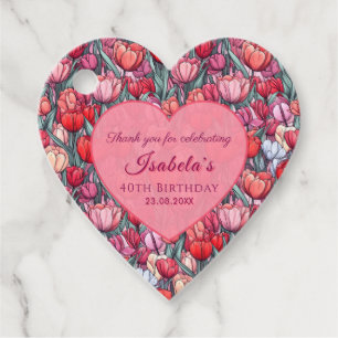 Classic Tulip Floral Daughter’S Birthday Favour Tags