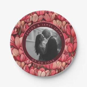 Classic Tulip Floral Plates For Wedding Keepsake