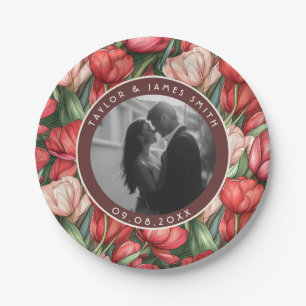 Classic Tulip Paper Plates For Wedding Guest Favor