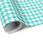 Classic Turquoise and White Houndstooth Pattern  Wrapping Paper<br><div class="desc">Classic Turquoise and white houndstooth pattern wrapping paper, </div>